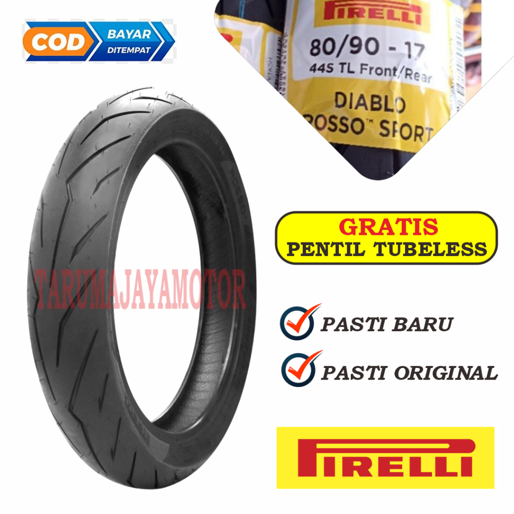 Pirelli Diablo Rosso Sport 80/90-17 Racing Compound Ban Luar Motor Balap Road Race Ring 17