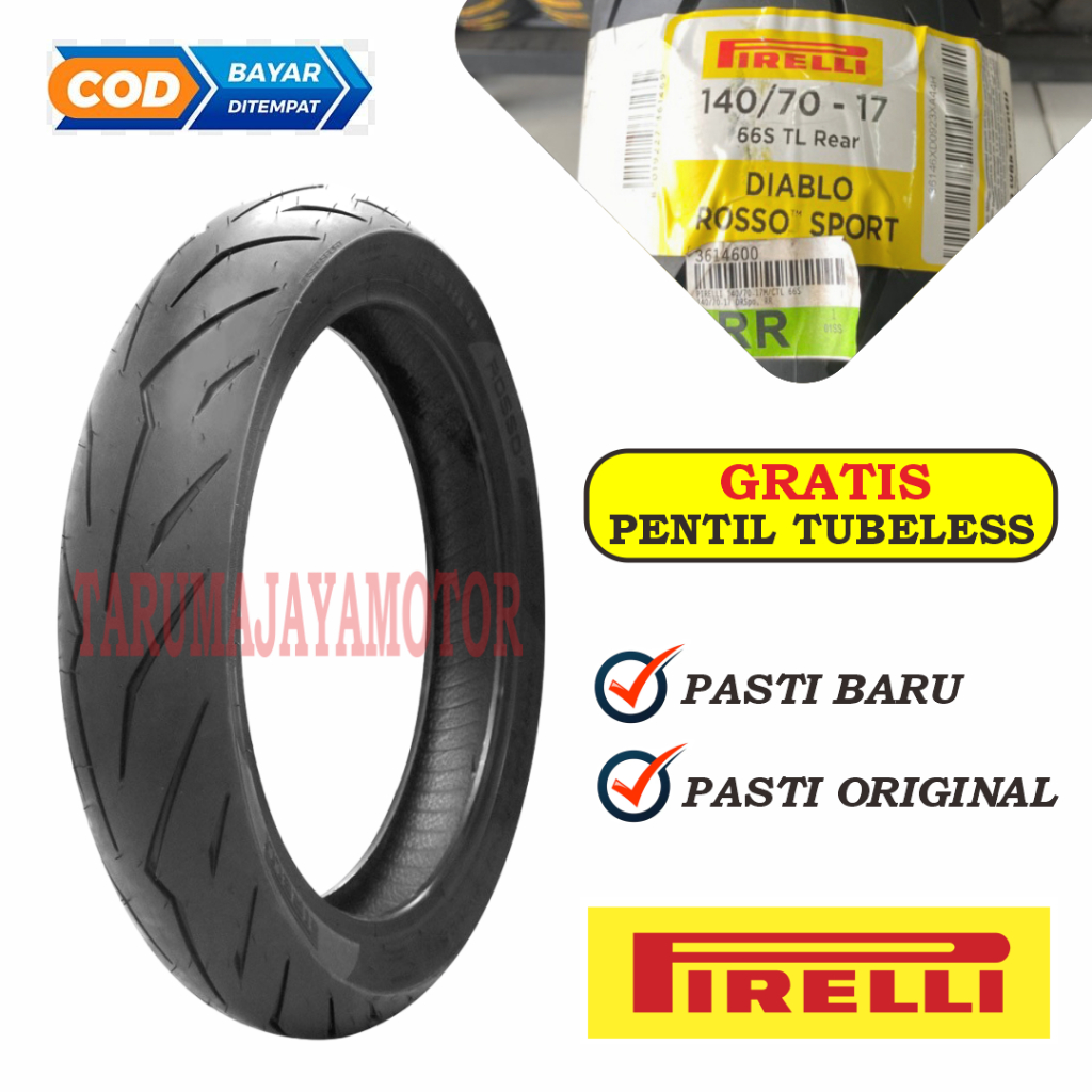 Pirelli Diablo Rosso Sport 140/70-17 Racing Compound Ban Luar Motor Balap Road Race Ring 17