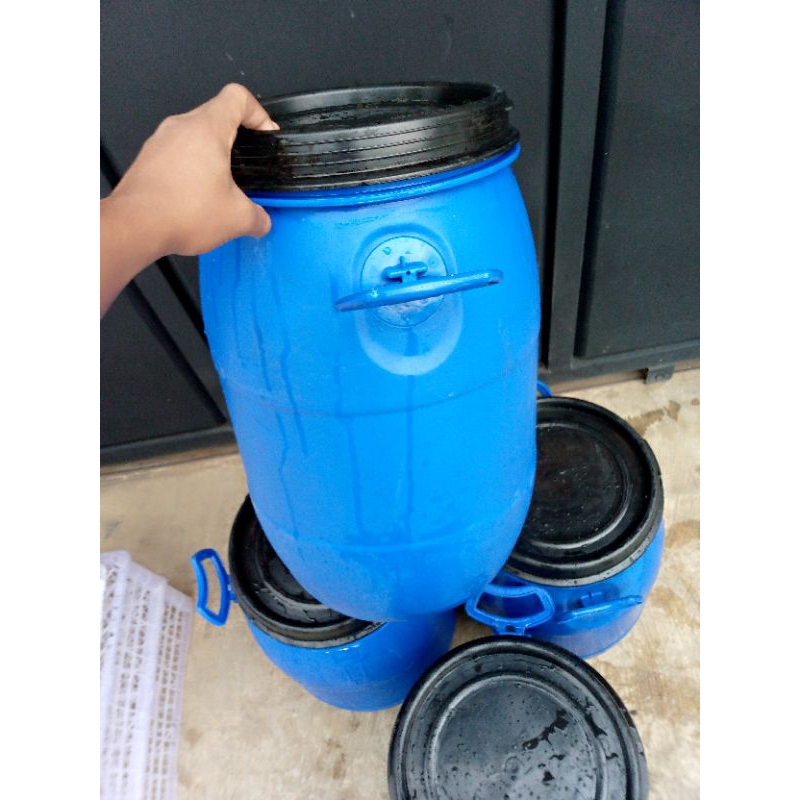 Tong biru / Tong sampah bekas sudah cuci UK 30 liter siap pakai