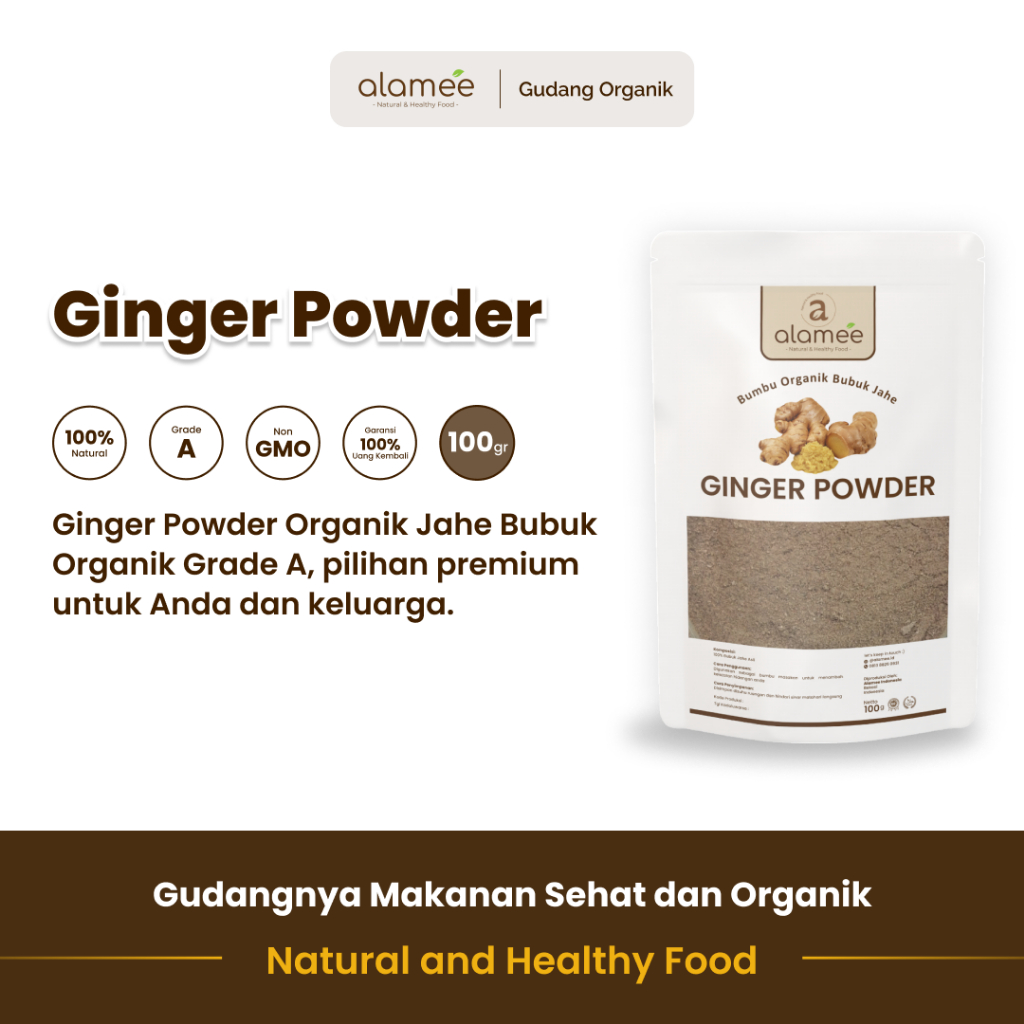

alamee bumbu organik jahe 100 gram 100 persen organik dari petani lokal bumbu alami herbal