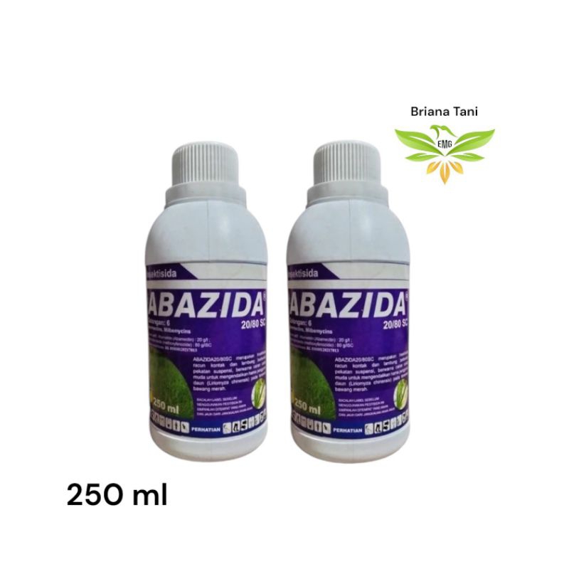￼Insektisida ABAZIDA 250ml 20/80 SC Basmi Hama Penggerek Daun Bahan Aktif Abamectin 20g/l Methoxyfen