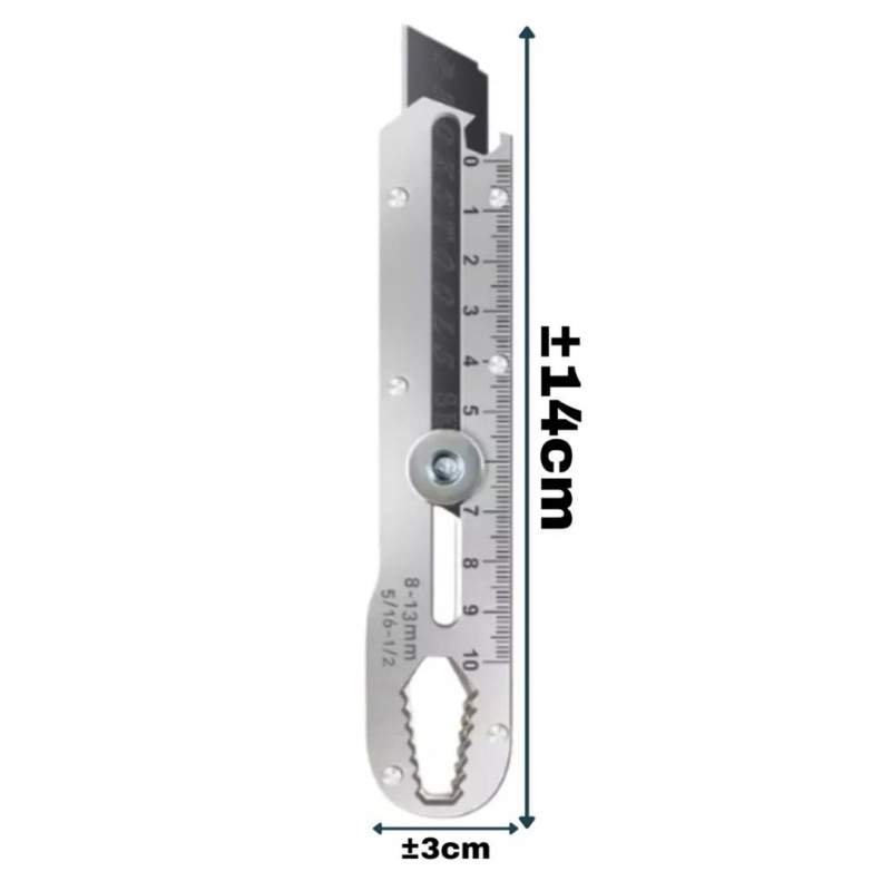 

Pisau Cutter Stainless Steel Besi 9in1 Cutter Stainless Pemotong Kertas Tajam Anti Karat Multifungsi Penggaris Pembuka Botol