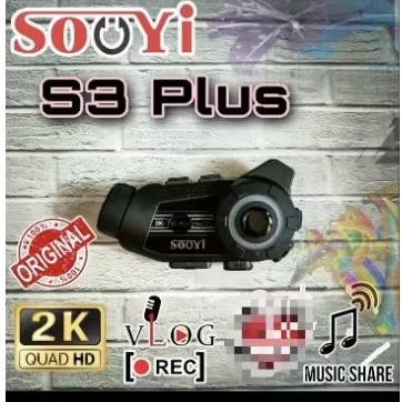 Sooyi S3 plus interkom berkamera 2K stabilizer music sharing partycall 6 rider waterproof universal 
