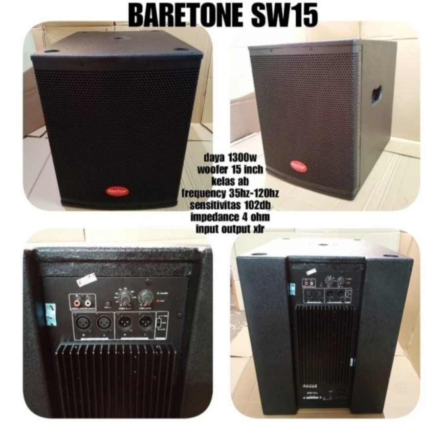 Speaker Subwoofer Aktif Baretone SW15 SW 15 Inch Original TERBAIK