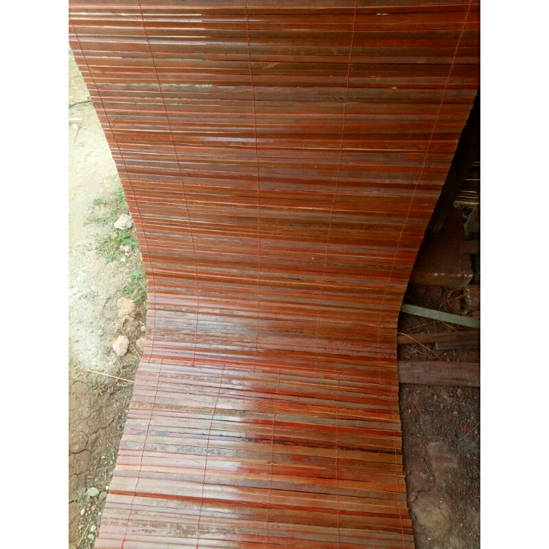 Tirai Kirai Bambu kulit sawet lengkap Tali Tambang Katrol Gulung