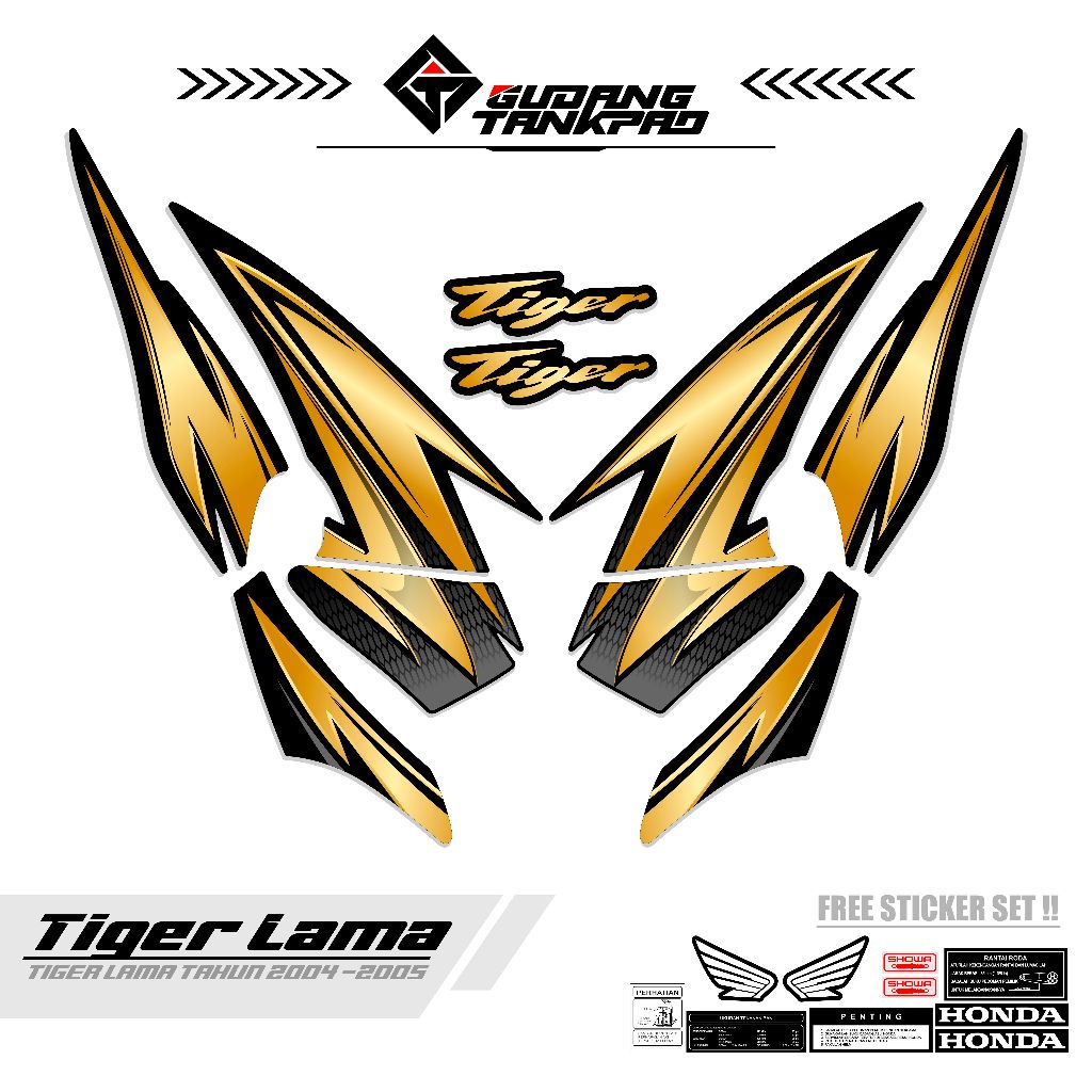 STIKER TIGER LAMA MTF 5 / STRIPING SET TIGER OLD / POLET TIGER / LIS TIGER LAMA