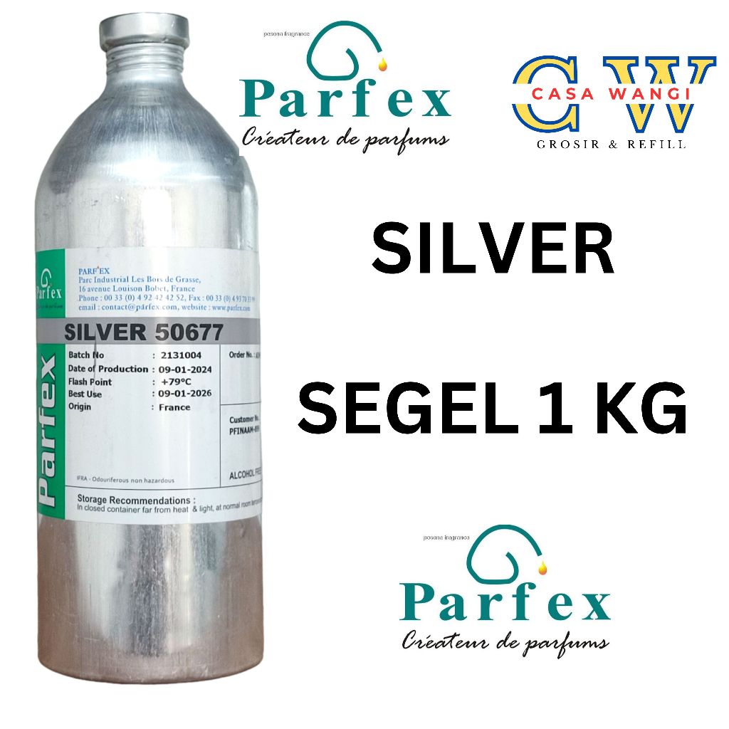 (SEGEL 1 KG) SILVER BY PARFEX KEMASAN SEGEL 1 KG.SERAH AROMA SILVER AL REHAB DARI PARFEX