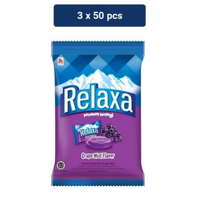 

Relaxa Permen Mint Rasa Anggur 3 x 50 pcs