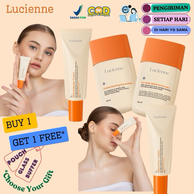 READY KIRIM HARI INI Lucienne Tinted sunscreen Lucienne Tinted Glowing sunscreen Lucienne Retinol pr