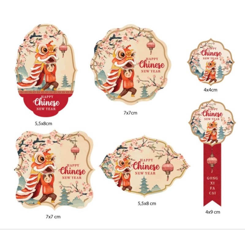 

Stiker toples imlek design gold barongsai set