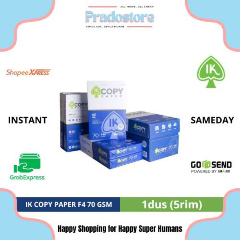

IK Copy Paper Kertas Fotocopy F4 70 GSM - 1dus (5rim)