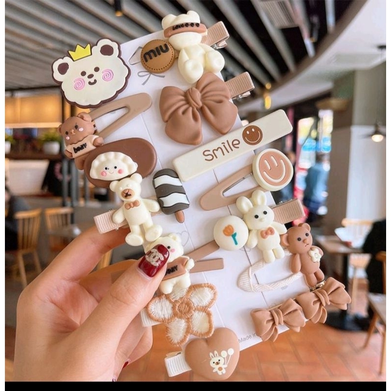 jepit rambut karakter 14 pcs