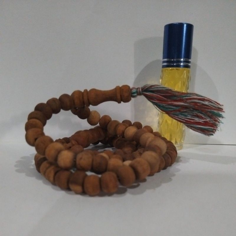 Paket Hemat Tasbih kayu Secang/ Sancang 8mm + Parfum 7ml