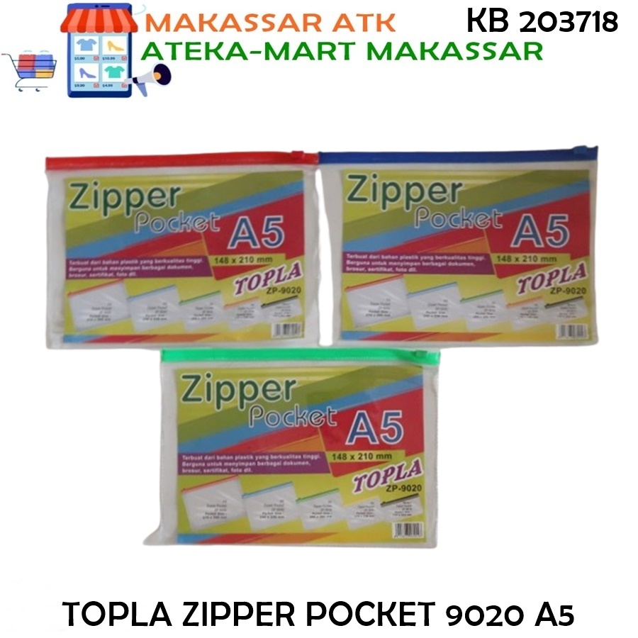 

[PCS] TOPLA ZIPPER POCKET A5 9020 MIKA TRANSPARANT
