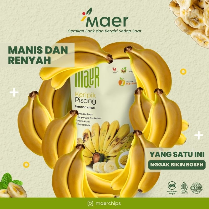 

maerchips fruit chips keripik buah pisang tanpa bahan pengawet 75 gram