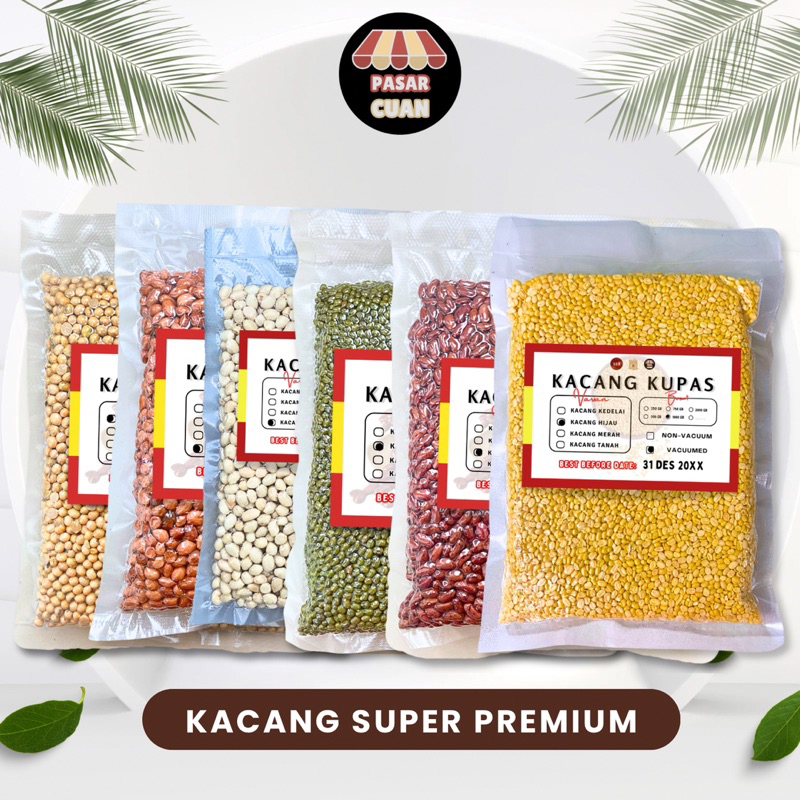 

Kacang Kedelai Utuh, Hijau Bening, Merah Jogo & Tanah Tuhan Kupas Kulit Vakum Super Premium - Soybean, Mungbean, Redbean & Groundnut