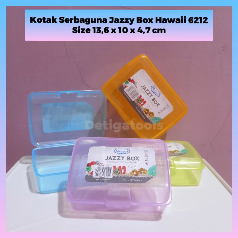HAWAII 6212 Kotak Plastik Mini Serbaguna Tanpa Sekat/Storage Jazzy Box/Tempat Penyimpanan kecil