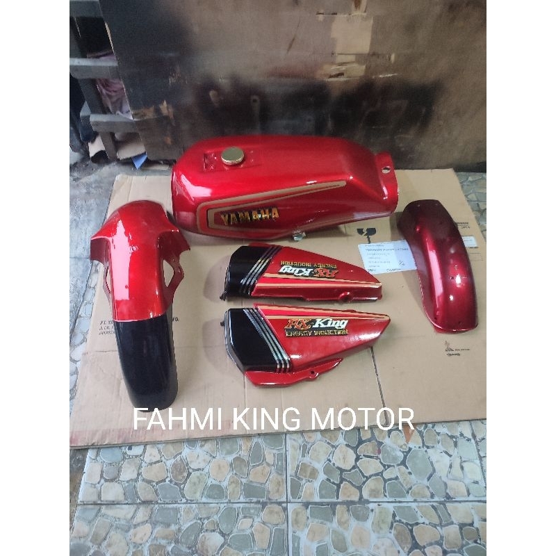 TANGKI BAJU BODY SET MERAH RX KING LIST STRIPING MERAH 1983 GRES BARU