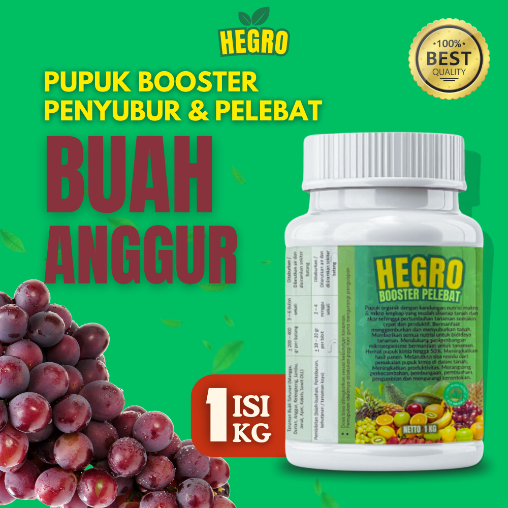 Pupuk Boster Pelebat Tanaman Buah Anggur Penyubur Perangsang Akar Daun Batang Bunga Buah