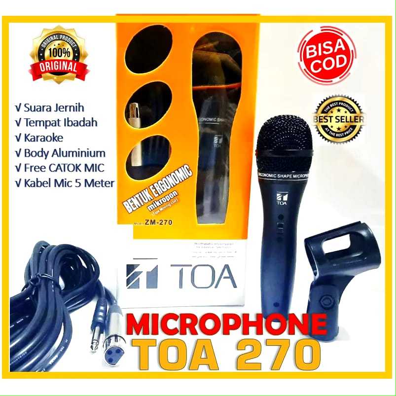 MIC MICROPHONE TOA ZM270 ZM-270 ZM-260 ZM260 ZM361-S1 ZM-361-S1 KABEL PROFESIONAL DINAMIC DYNAMIC MI