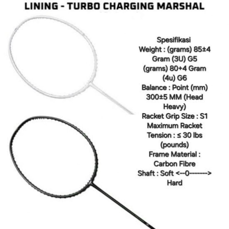 Raket Badminton Lining Turbo Charging Marshal TC