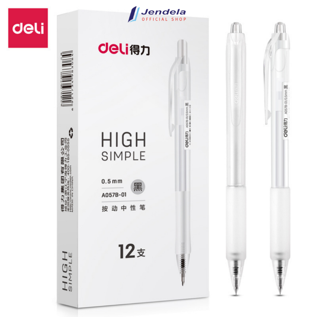 

Bolpoin GelPen Deli Pulpen Gel Retractable Tinta Hitam 0.5mm 0.38mm Desain Unik Simple Fancy Untuk Sekolah Kantor ATK A057B-01 NS559 A115