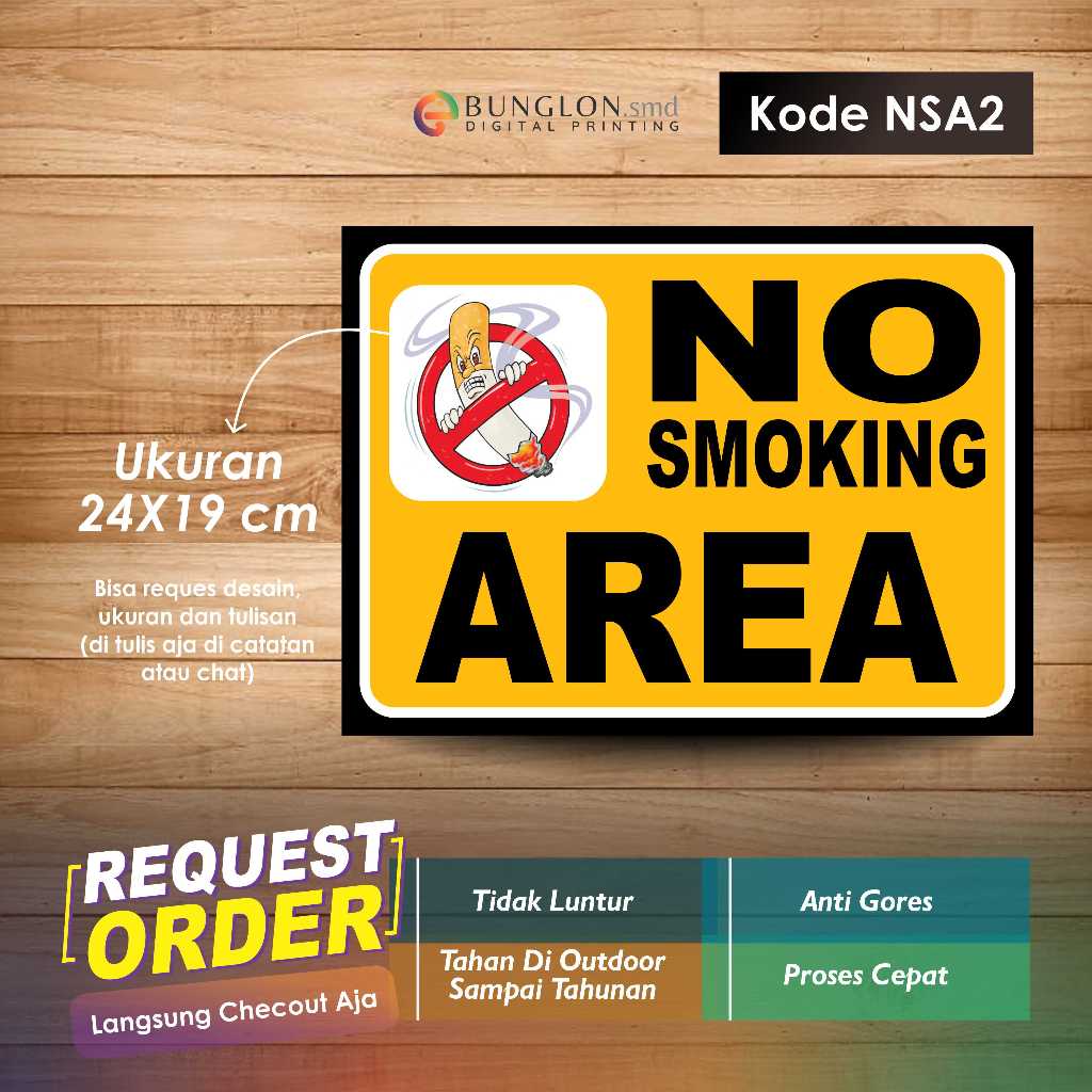 

STIKER NO SMOKING AREA + LAMINASI KODE NSA2 KUNING