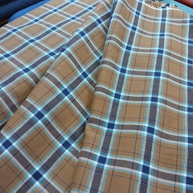 kain kotak-kotak/kain katun motif flanel/kain katun motif kotak per 25 cm