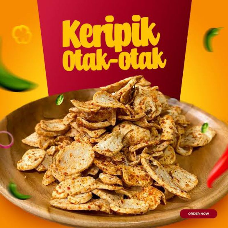 

kripik otak" orie daun jeruk pedas extra cabe alami