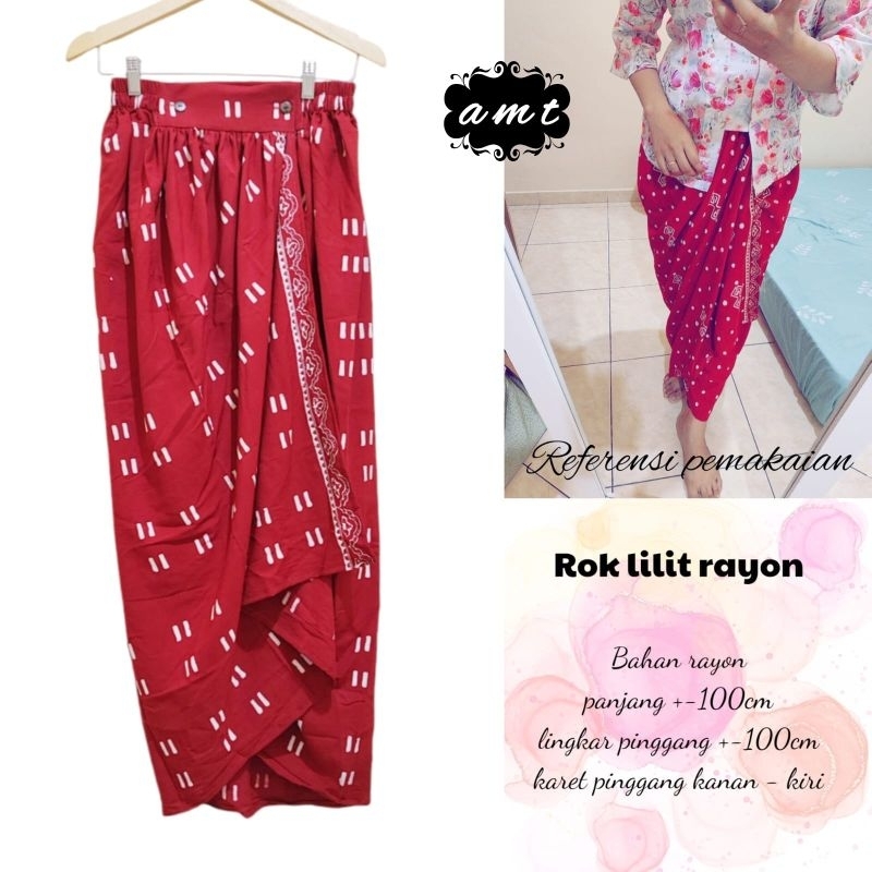 ROK BATIK LILIT BAHAN BATIK RAYON CAP PREMIUM ROK LILIT PANJANG BATIK