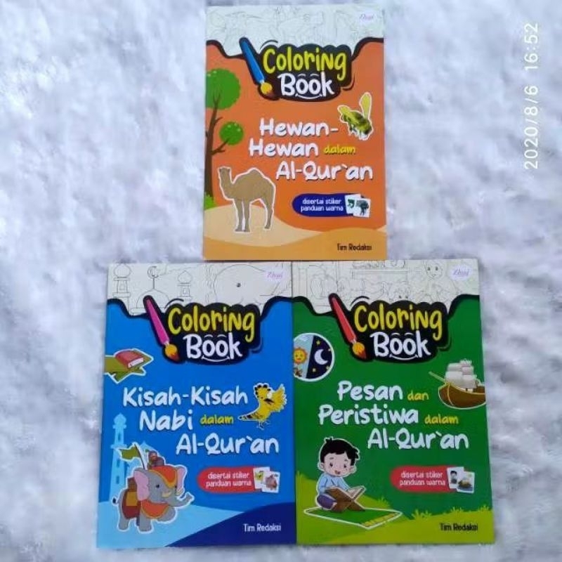 PAKET Coloring Book: Pesan dan Peristiwa dalam Al Qur'an, Hewan-Hewan dalam Al Qur'an, Kisah-Kisah N