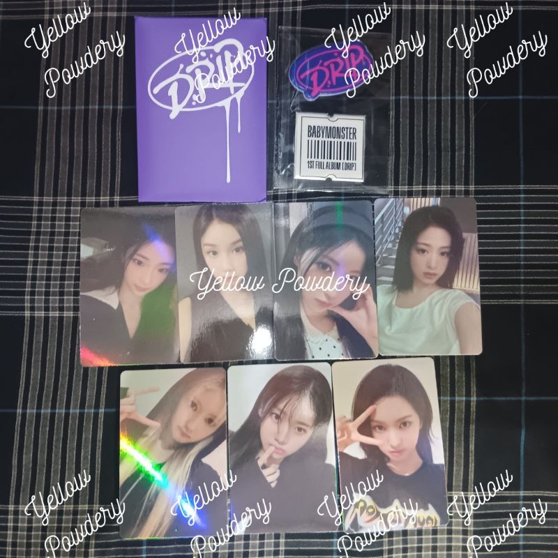 READY SHARING BABYMONSTER PHOTOCARD DRIP MINI ALBUM YG TAG ALBUM VER PILIH VERSI AHYEON ASA RUKA PHA