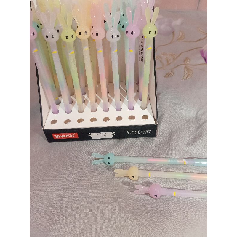 

pen bunny tinta berwarna rainbow/pulpen tinta rainbow bunny /ballpen anak rainbow bunny
