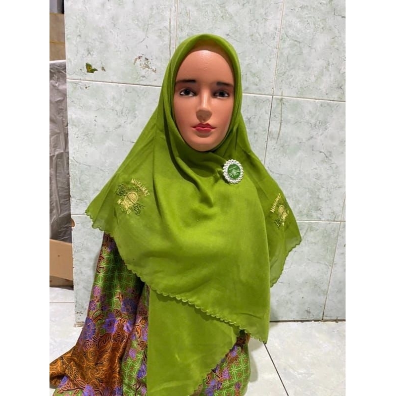JILBAB MUSLIMAT NU BORDIR TERLARIS / KERUDUNG SEGI EMPAT MUSLIMAT / SEGI EMPAT NU TERMURAH / JILBAB 