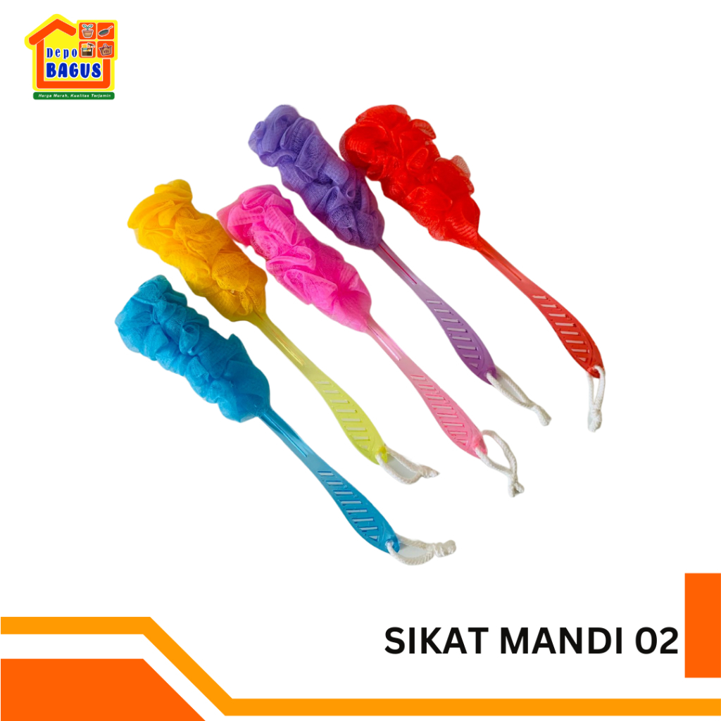 Sikat Scrub Punggung, Sikat Mandi Punggung Badan Spons Gagang Panjang