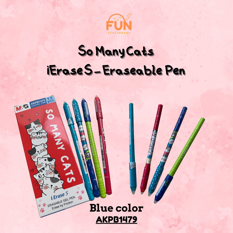 

PEN BISA DIHAPUS MOTIF "SO MANY CATS" ERASABLE PEN 0.5mm BLUE INK