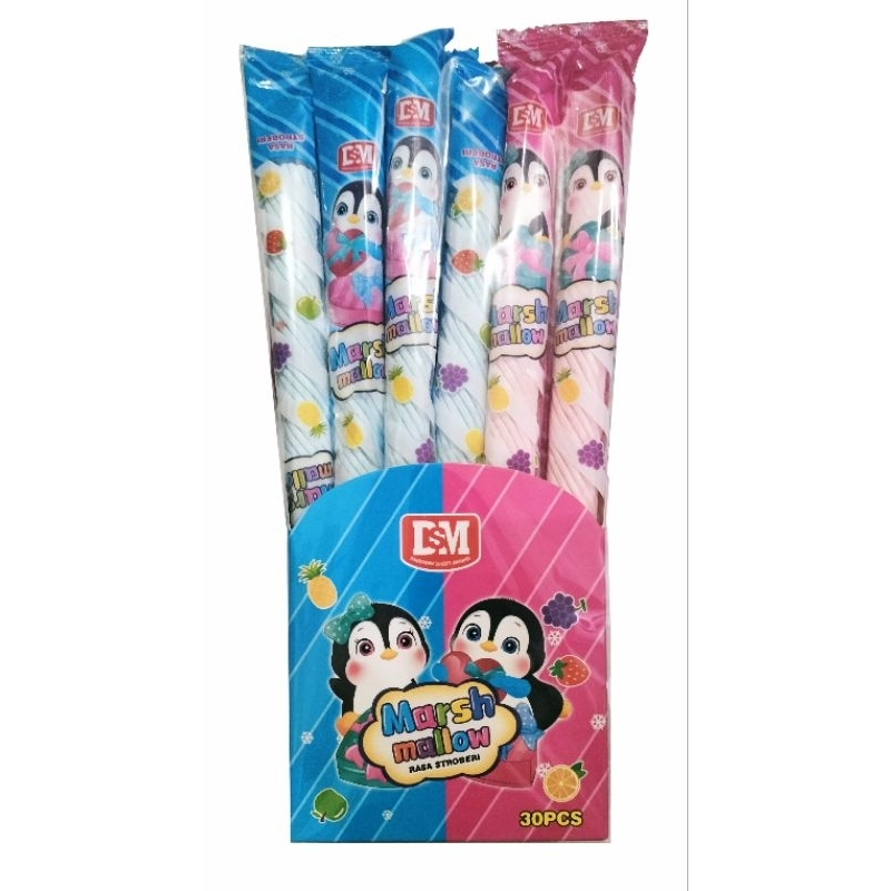 

Marshmallow Kepang Stix rasa Strawberry isi 30 pcs / Marshmallow Kepang Stix pak