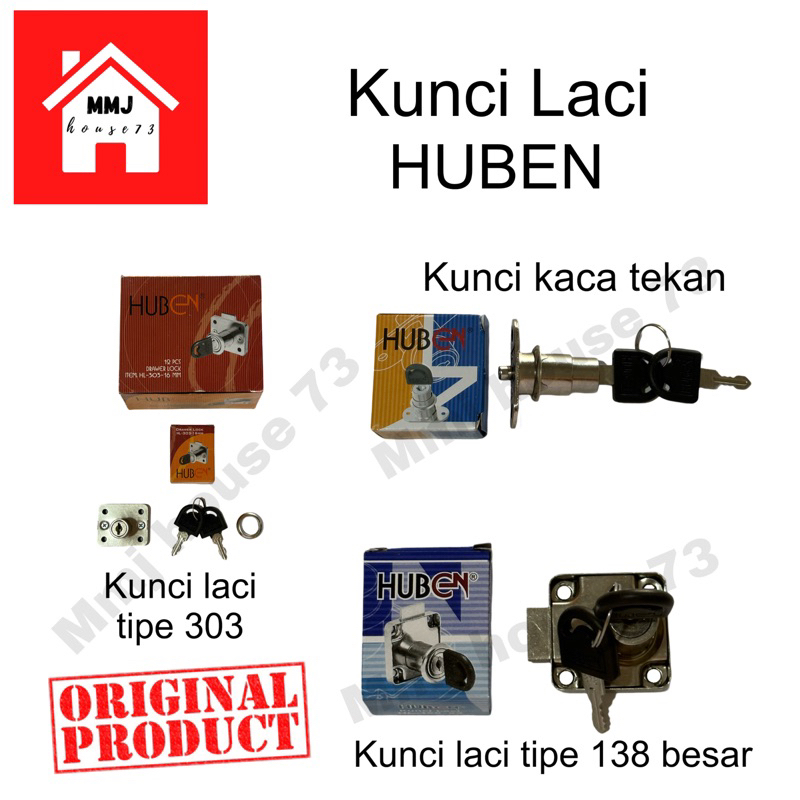 Kunci Laci HUBEN / Kunci Laci Kaca Tekan HUBEN / Kunci Laci Besar HUBEN