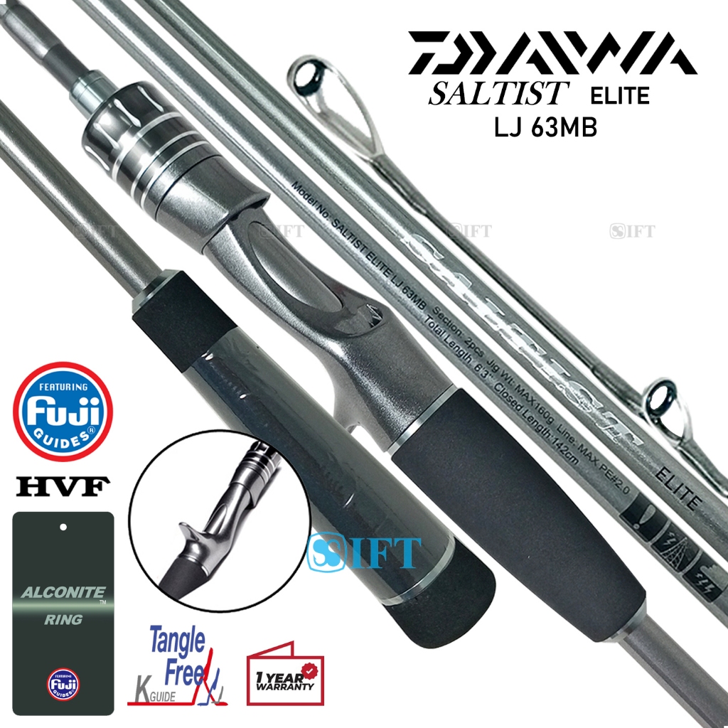 Joran OH DAIWA SALTIST ELITE LJ | Fuji Alconite + Seat + HVF Blank | Over Head Light Jigging Resmi