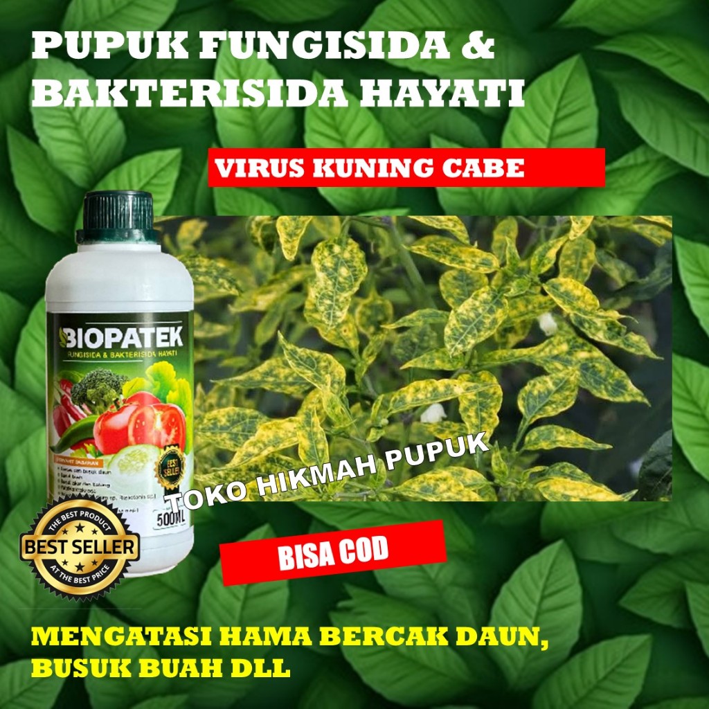 PROMO FUNGISIDA BIOPATEK Pupuk Cair Mengobati Daun Kuning Dan Keriting Cabe/Cabai, Tomat, Timun, Pep