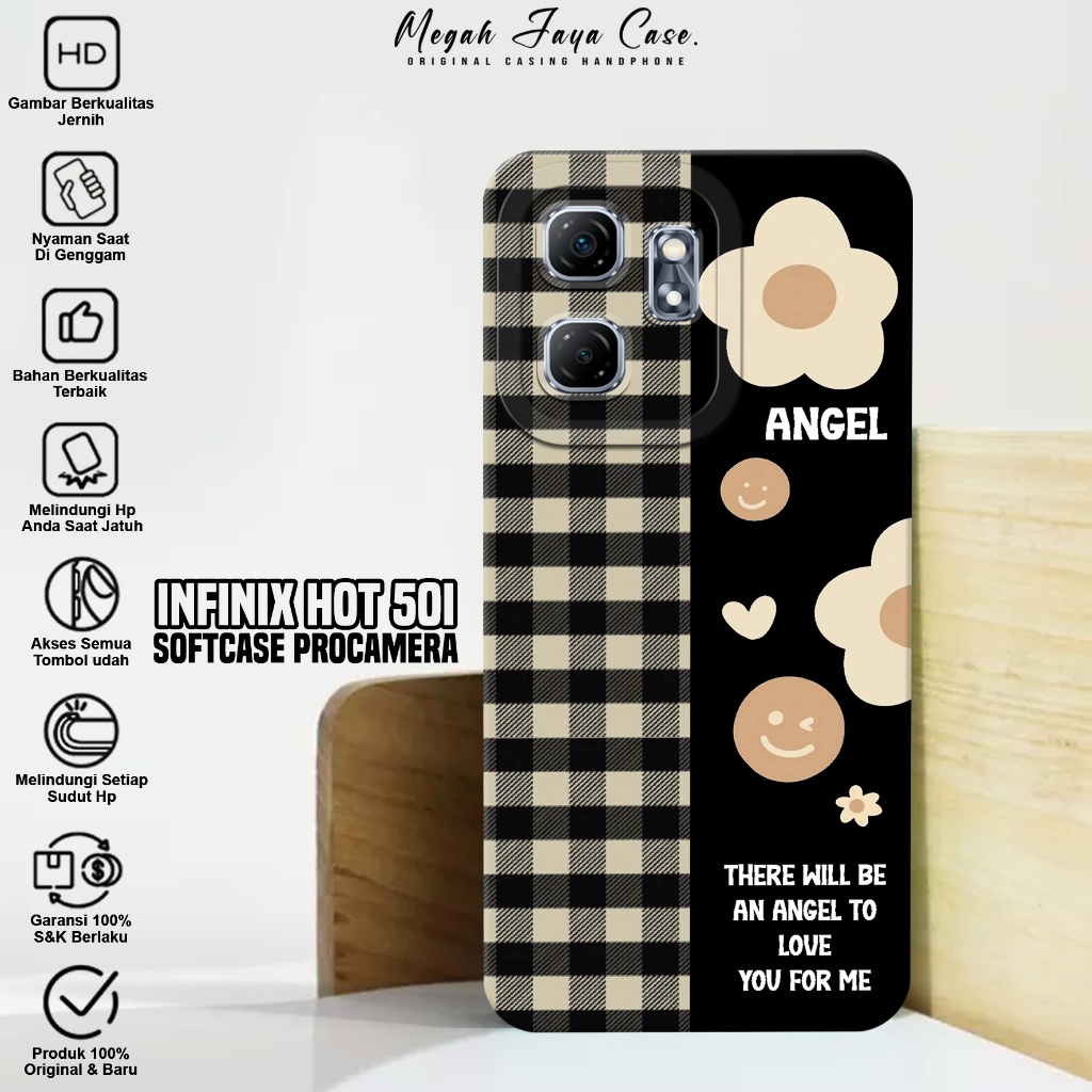 Softcase Infinix Hot 50i - Case Hp Hp Infinix Hot 50i Motif BUNGA - Silikon Hp Infinix Hot 50i - Kon