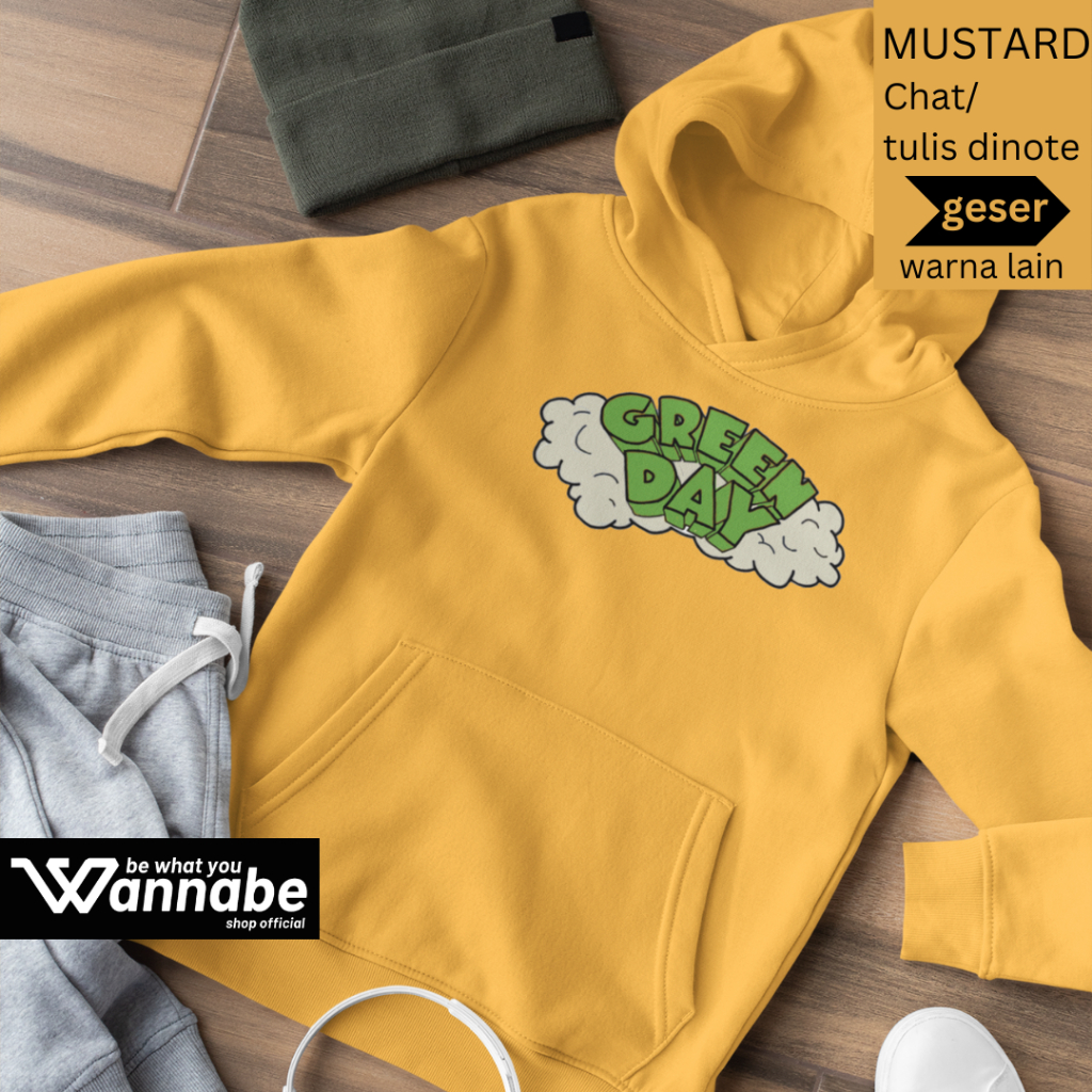 Sweater Hoodie Anak Kids Cotton Everyday BAND GREENDAY Usia 4 - 15 thn Cotton Fleece Premium