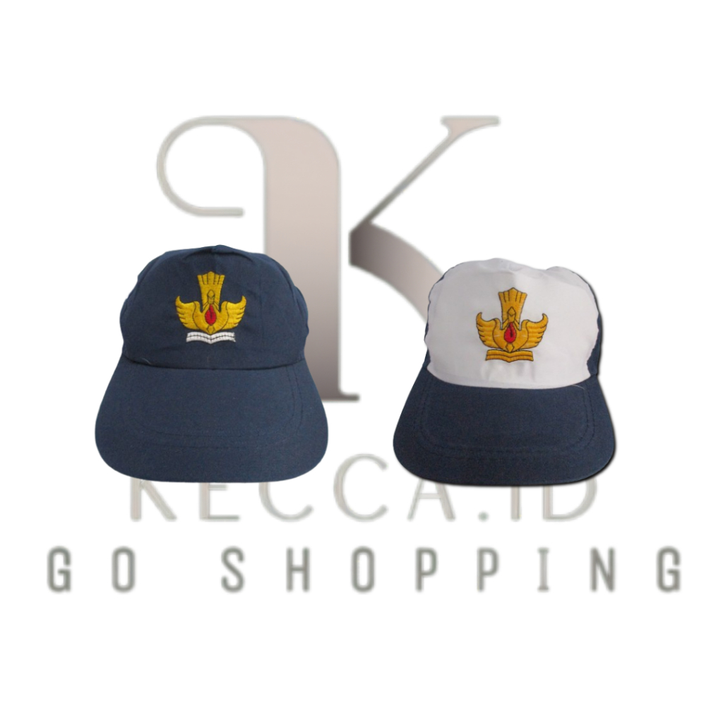 TOPI SMP LOGO BORDIR / TOPI SMP BIRU / TOPI SMP BIRU PUTIH