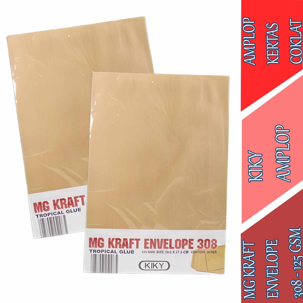 

Amplop Kraft Mg 308 - Kiky - Amplop Coklat With Glue - Uk.19.5x27.5cm