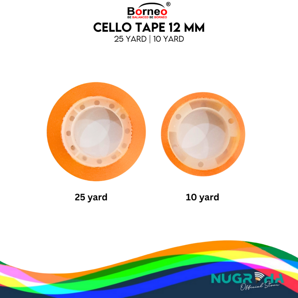 

Isolasi Bening Kecil BORNEO 1/2 inch x 10 yard 25 yard isolasi kecil mini cellotape plester perekat solasi