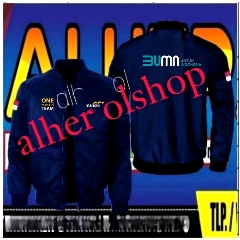 Jaket bordir bank mandiri jaket bomber Bank mandiri Jaket Bank mandiri Jaket kerja Bank mandiri Jake