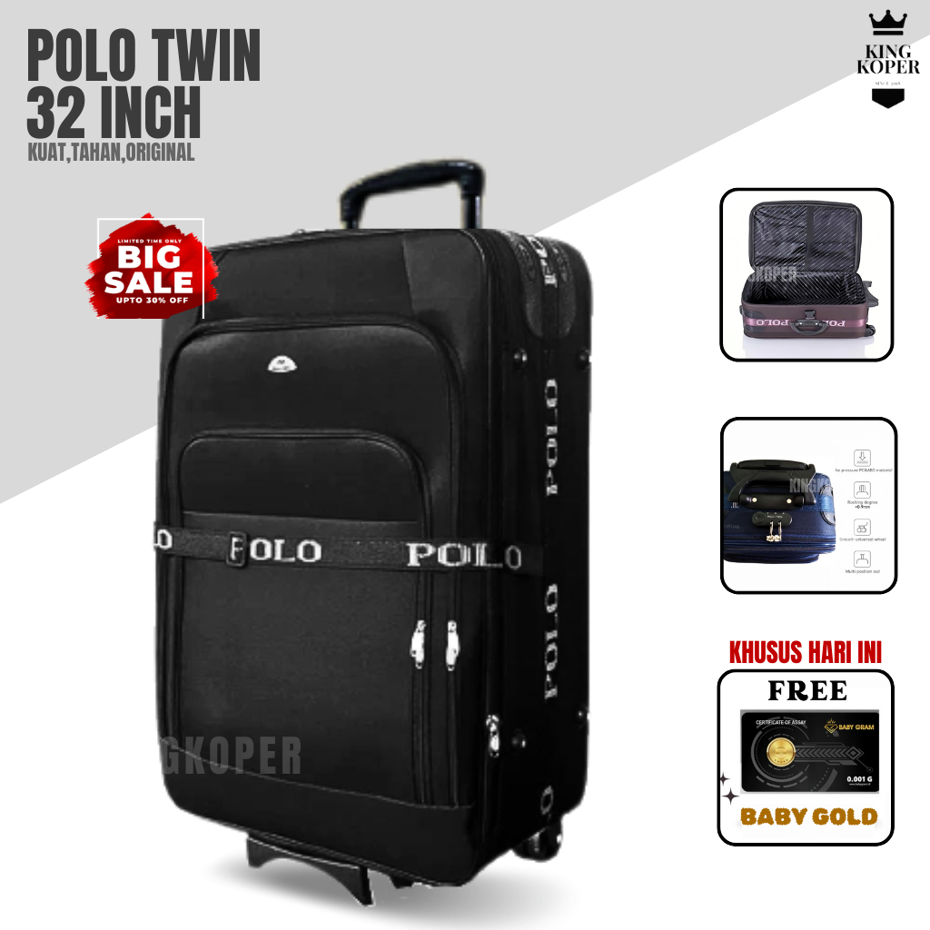 ORIGINAL KOPER 32 INCH POLO TWIN/KOPER JUMBO/KOPER BESAR/KOPER BAGASI/KOPER KAIN/KOPER 2 RODA/KOPER