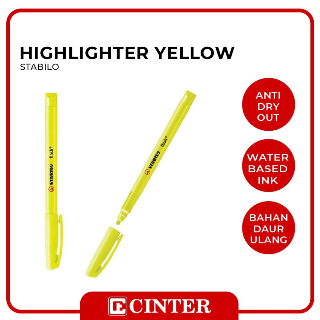 

STABILO - HIGHLIGHTER / PENANDA KATA / FLASH 555/24 YELLOW