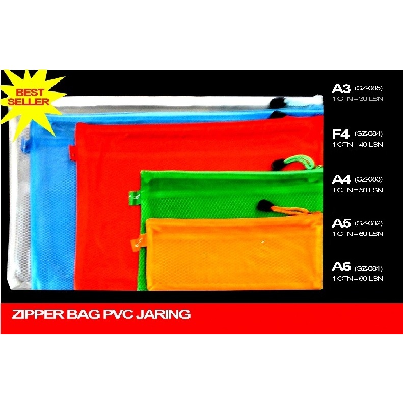 

OZ ZIPPER BAG PVC JARING A4 GZ-083