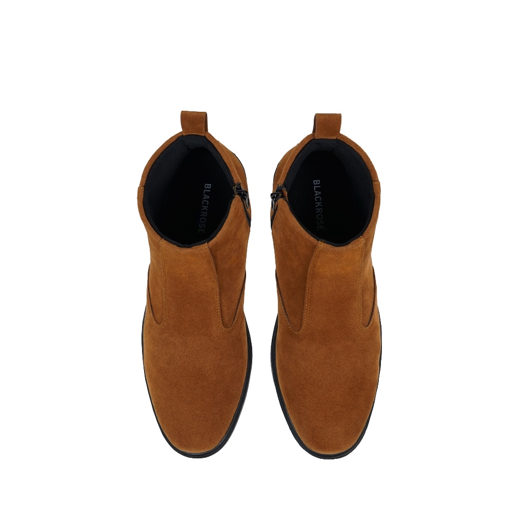 FLASH SALE BLACKROSE Chelsea Zipper Boots Sepatu Boots Pria Chocolate Brown Suede Formal And Casual